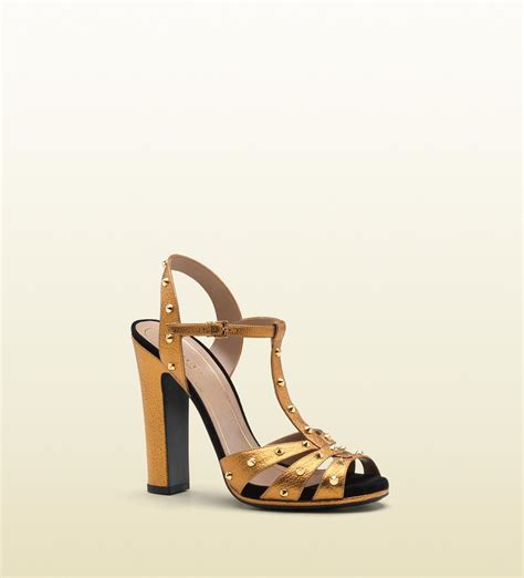 gucci gold heeled sandals|Gucci high heels sandals.